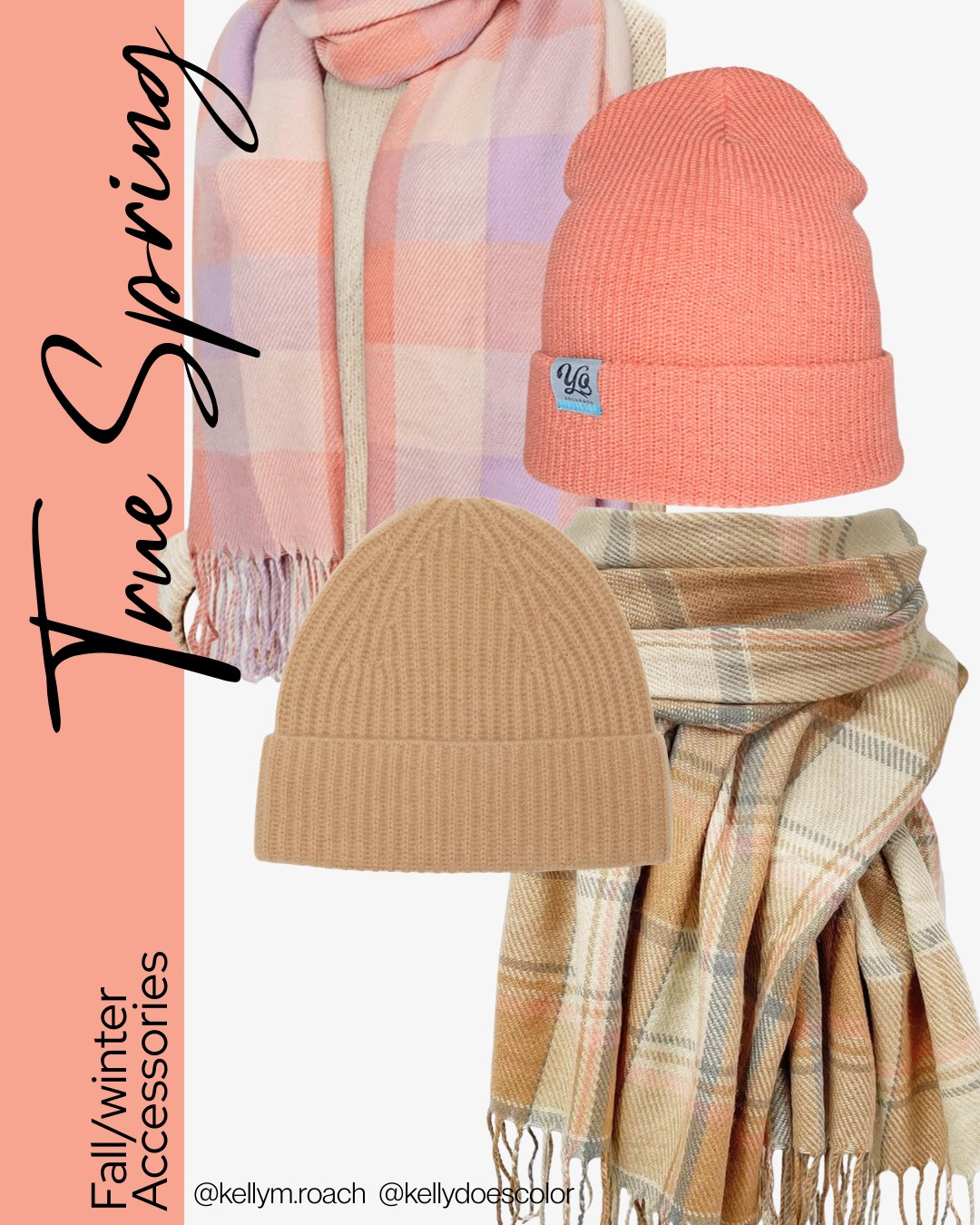 Fall and winter accessories for the True Spring Palette! Fully warm tones that are light and bright to keep those coats in your season! 

 #LTKSeasonal #LTKOver40 #LTKStyleTip