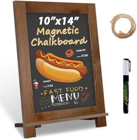 Magnetic Chalkboard 10"x14" Small Chalkboard Signs with Stand, Tabletop or Wall-Hanging Menu Boar... | Amazon (US)
