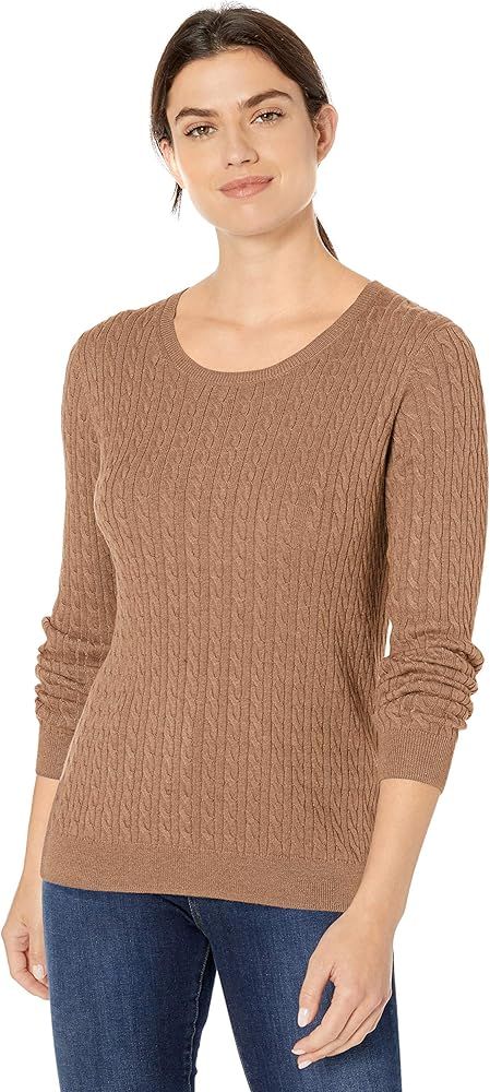 Amazon Essentials Women's Lightweight Long-Sleeve Cable Crewneck Sweater | Amazon (US)