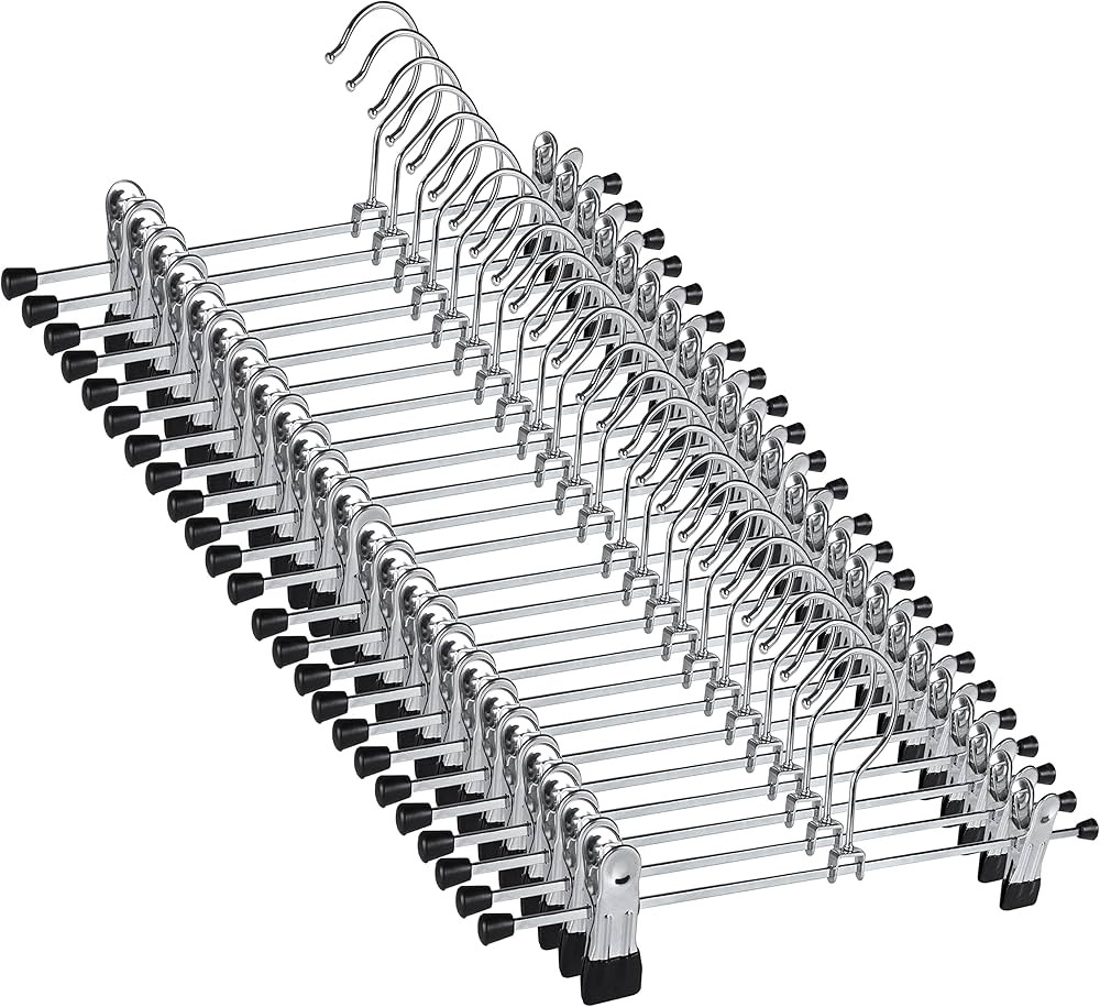 50Pack Skirt Hangers with Clips Pants Hangers for Women Trouser Hangers for Pants Slack Clothes H... | Amazon (US)