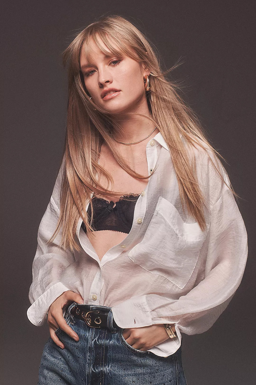 The Bennet Buttondown Shirt by Maeve: Sheer Edition | Anthropologie (US)