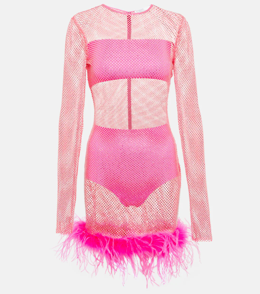 Embellished feather-trimmed minidress | Mytheresa (US/CA)