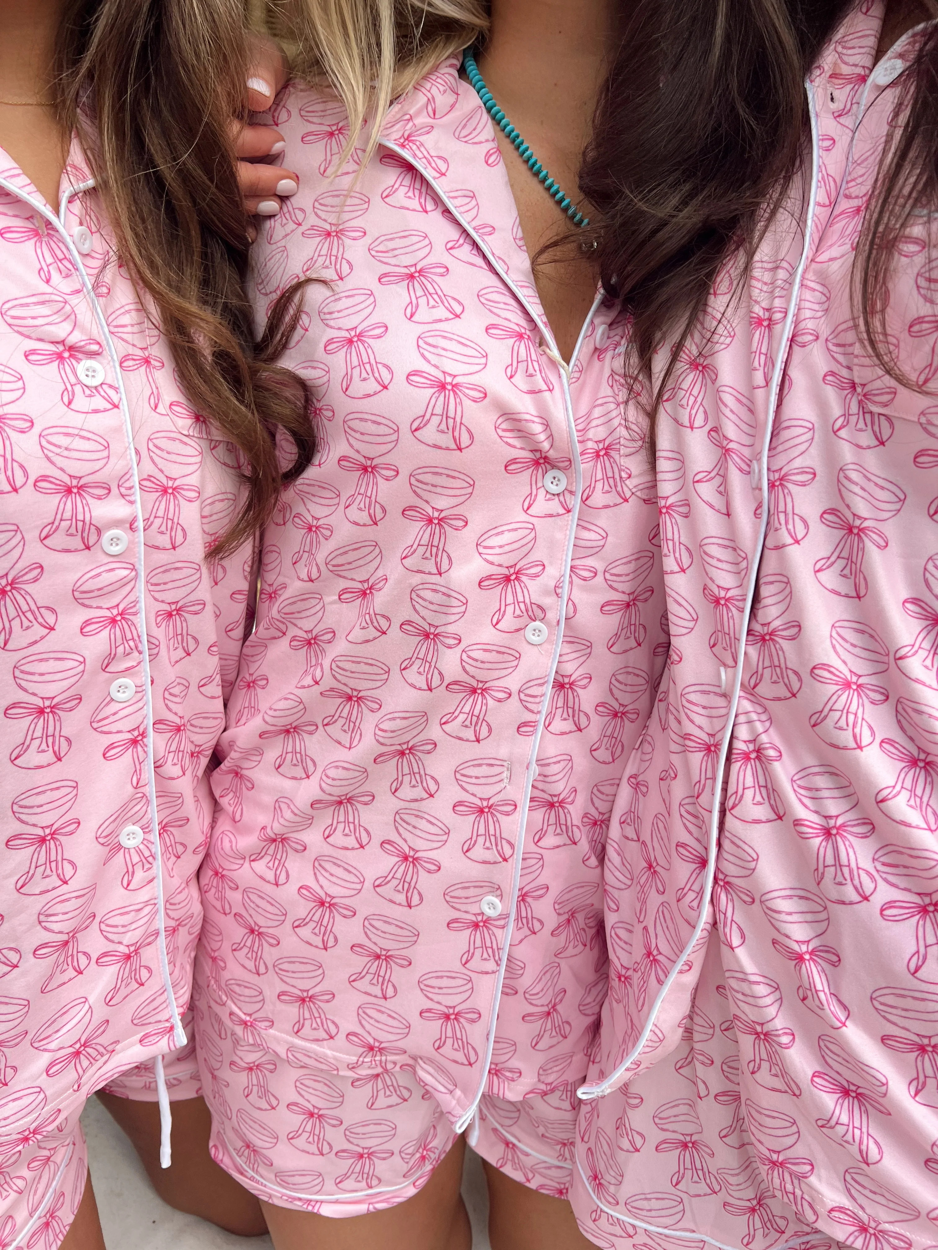 Pink Champagne - Short Pajama Set | KenzKustomz