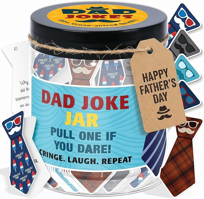 Dad Jokes Cards Jar, Funny Dad Gifts from Daughter, Funny Gag Gift, Fun Gag Gifts for Men, Cowork... | Amazon (US)