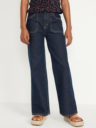 High-Waisted Baggy Wide-Leg Jeans for Girls | Old Navy (US)