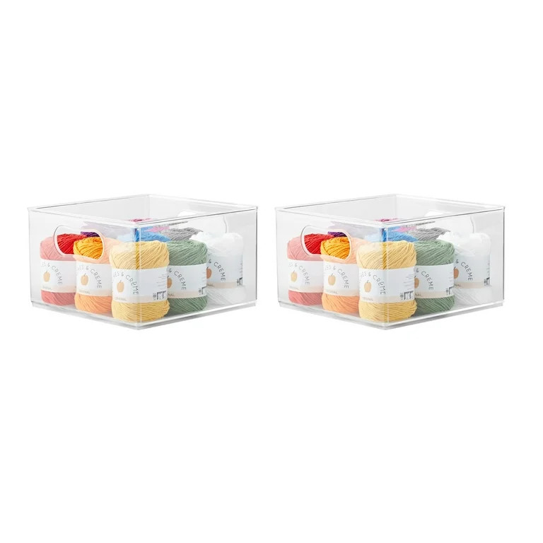 The Home Edit Large Clear Plastic Storage Bin Organizer, 2 Pack, 10" x 10" x 6" | Walmart (US)