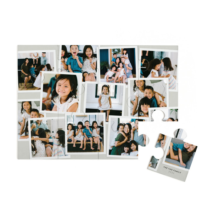"Snapshots" - Customizable 12 Piece Custom Puzzle in Yellow by Lori Wemple. | Minted