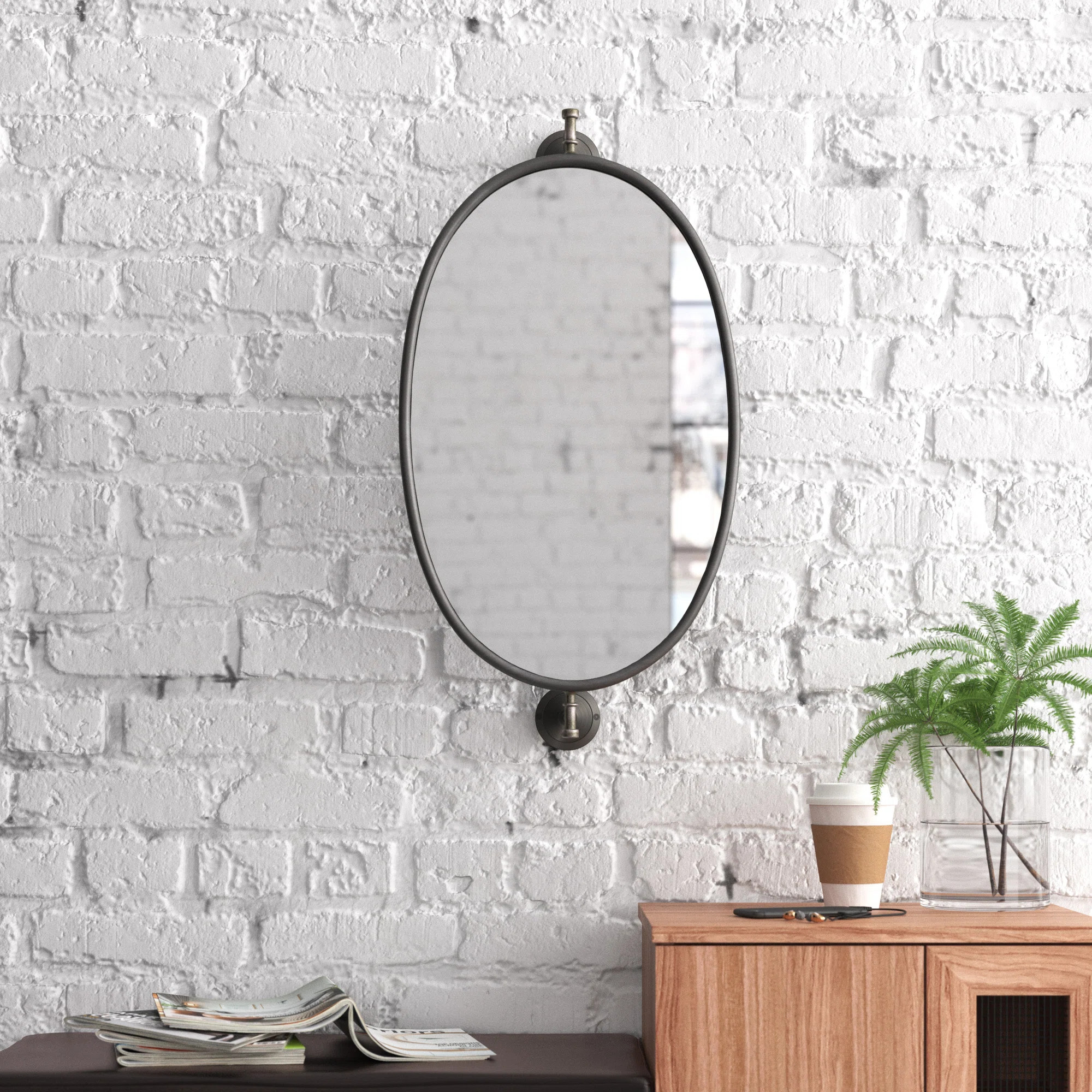 Dina Metal Swivel Oval Room Wall Mirror | Wayfair North America