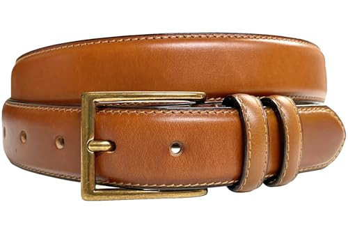 Belts.com HJ-10 Men's Oil-Tanned Genuine Leather Dress Classic Belt 1-1/8"(30mm) Wide (Tan, 42.) | Amazon (US)