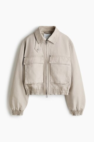 H & M - Padded Canvas Jacket - Beige | H&M (US + CA)