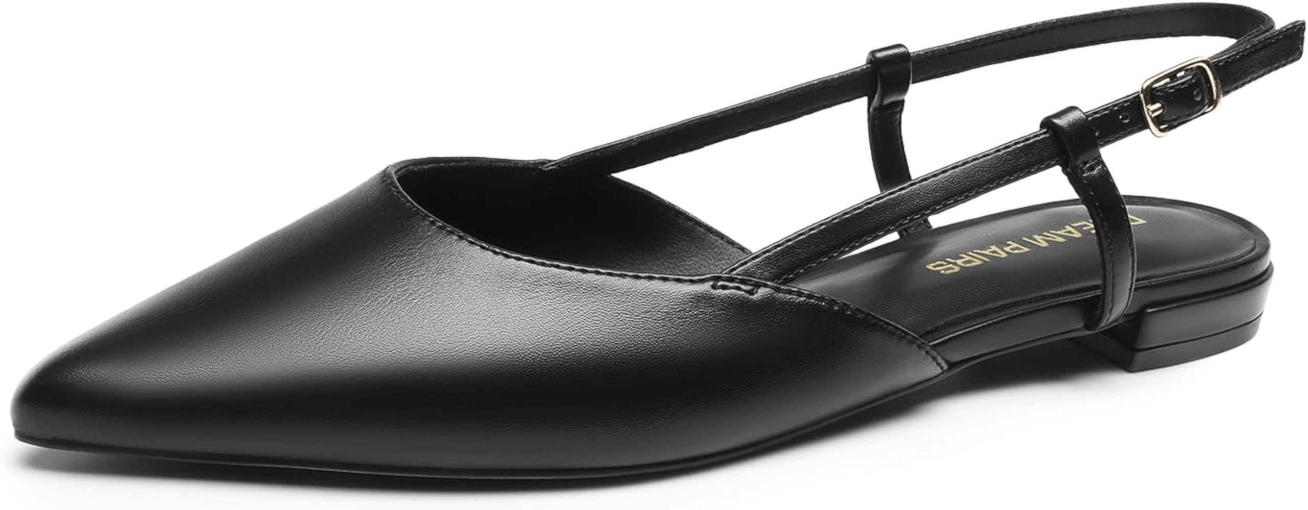DREAM PAIRS Slingback Flats for Women, Pointed-Toe Elegant Women's Ballet Flats with Buckle Strap... | Amazon (US)