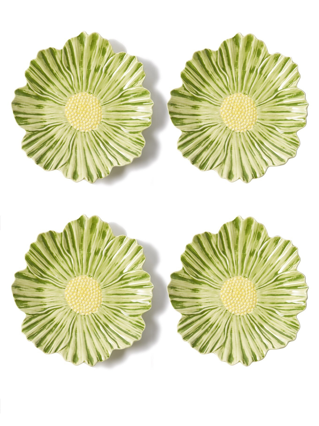 Set of four Daisy earthenware dessert plates | Bordallo Pinheiro | Matches (UK)