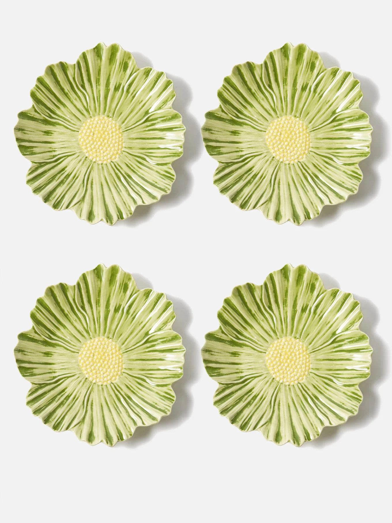 Set of four Daisy earthenware dessert plates | Bordallo Pinheiro | Matches (US)