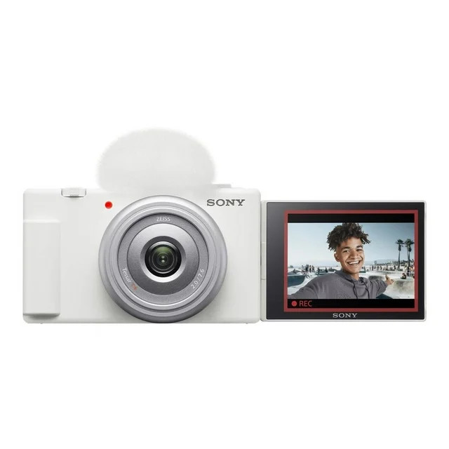 Sony ZV-1F - Digital camera - compact - 20.1 MP - 4K / 30 fps - ZEISS - Wi-Fi, Bluetooth - white | Walmart (US)