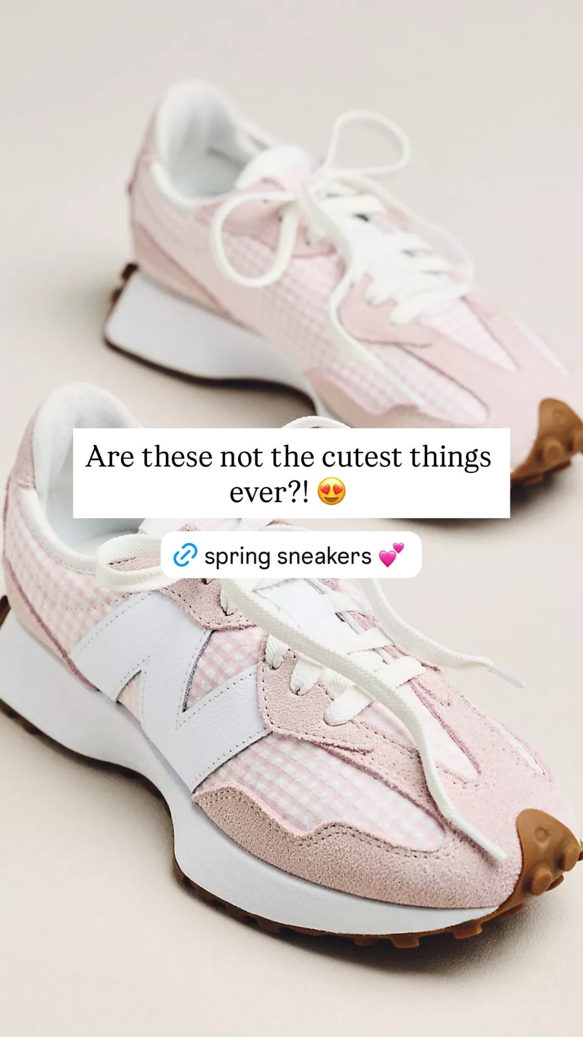 Are these not the cutest things ever?! 😍 pink gingham new balance sneakers for spring mom outfits! 

#LTKmomlife #LTKootd