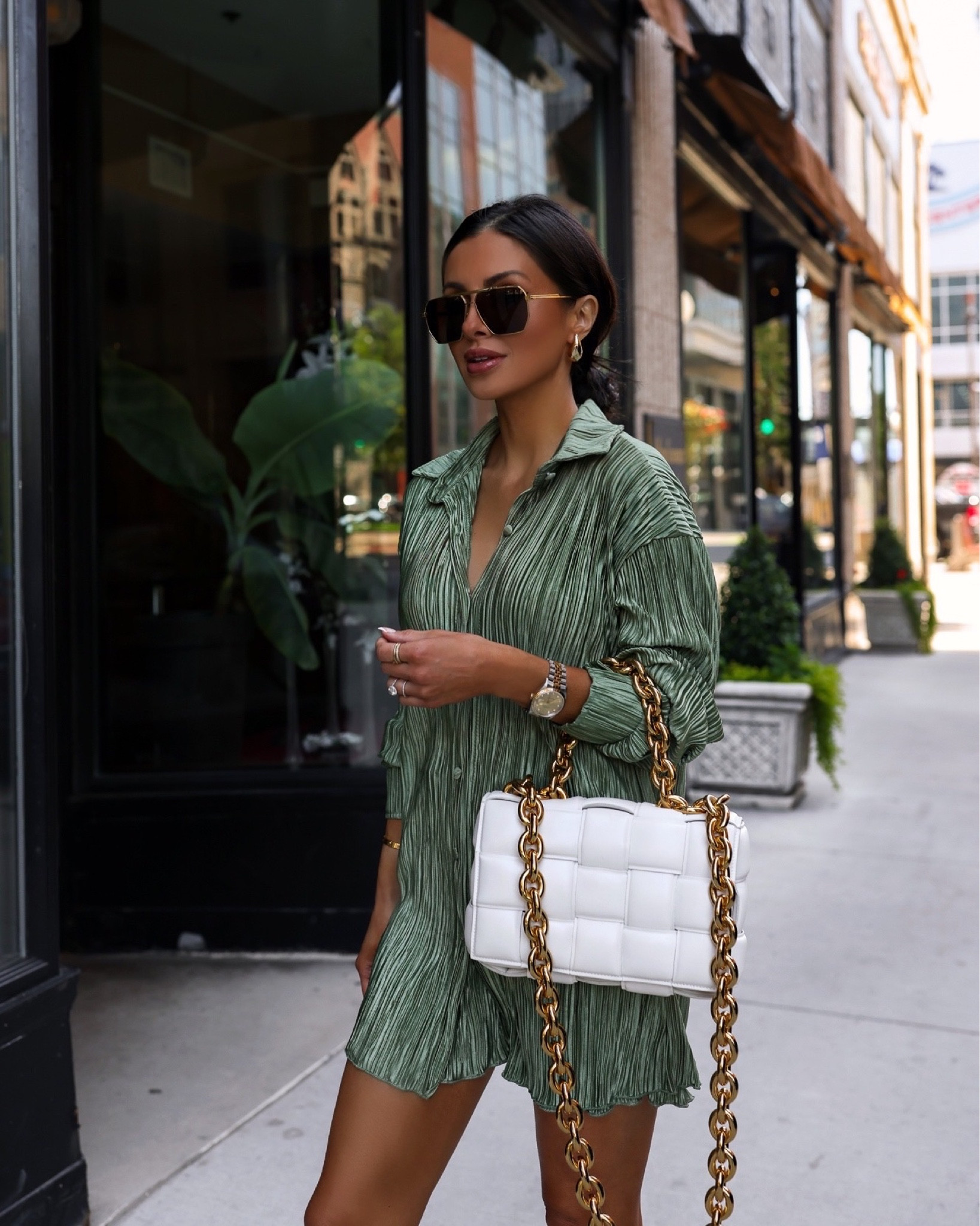 Amazon summer outfit ideas 
Amazon green satin set wearing an XS
Saint Laurent heels
Bottega Veneta the chain cassette bag
Bottega sunglasses 
Amazon earrings 


#LTKunder50 #LTKsalealert #LTKunder100