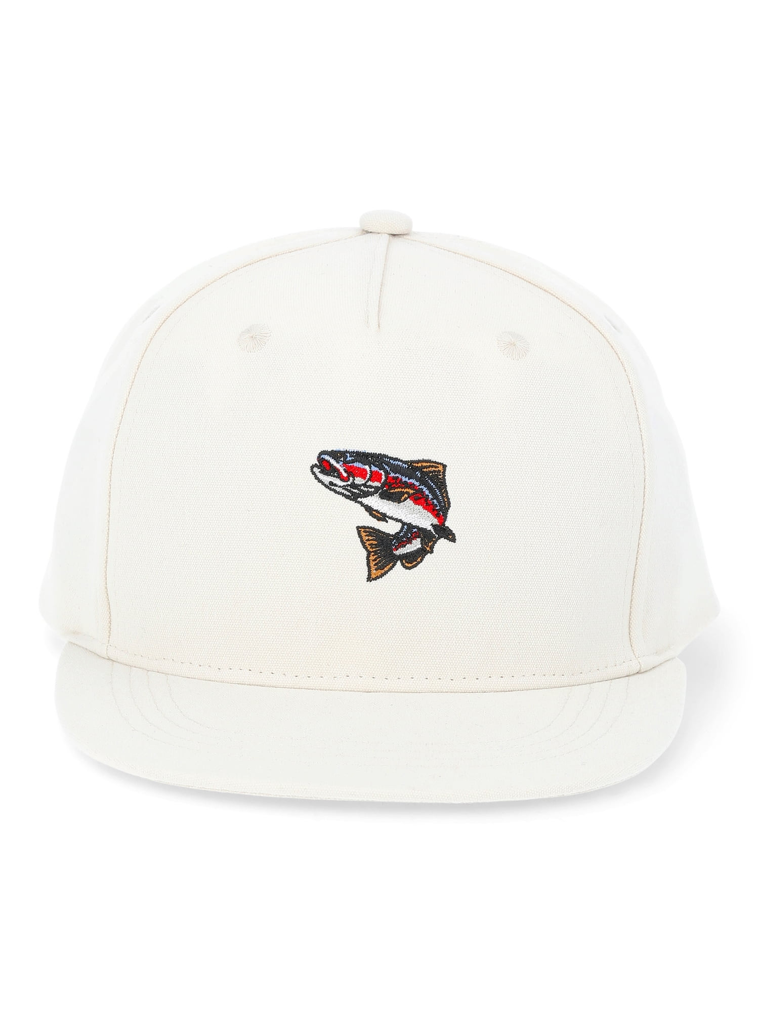 Wonder Nation Boys Flat Bill Snap Back Hat with Embroidered Fish Motif, One Size Fits Most | Walmart (US)
