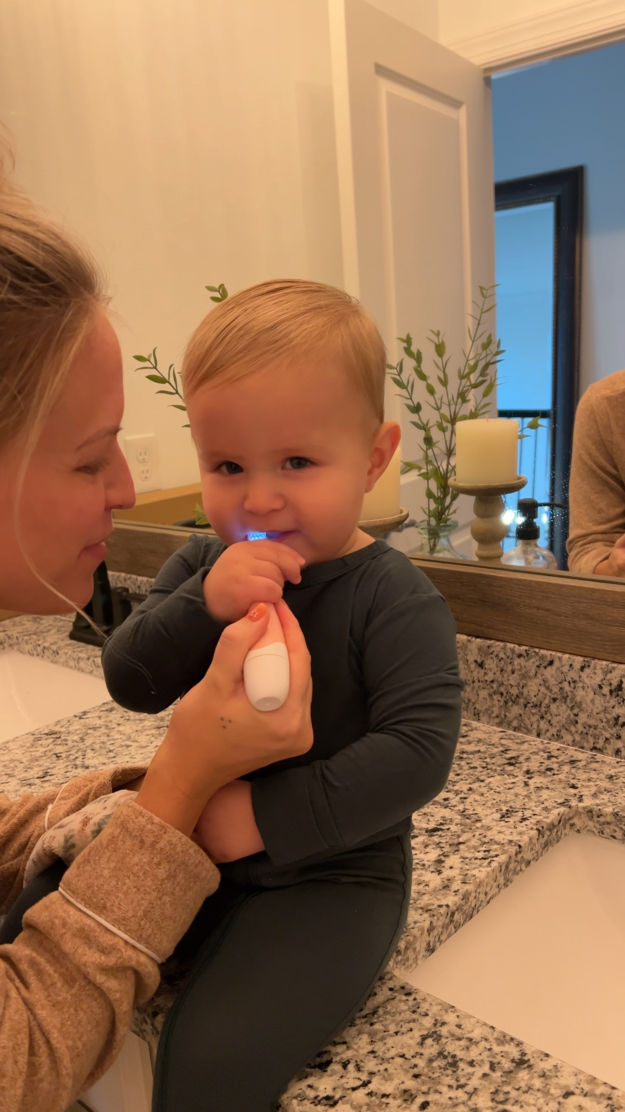 AJs tooth brush & toothpaste 
Before we started I let him just play and get use to the toothbrush. Now we do it together while singing a song!

#LTKkids #LTKbaby