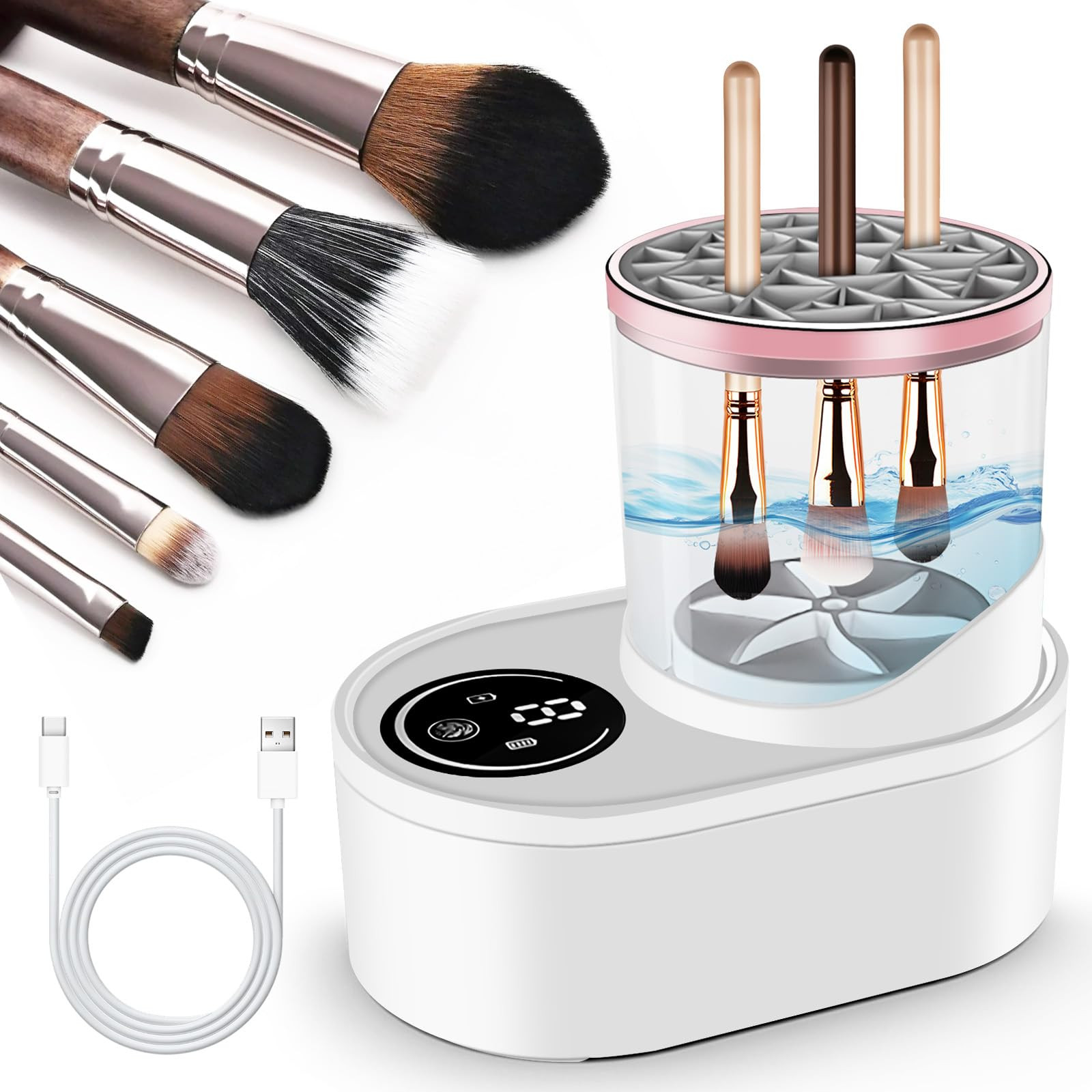 Elektrischer Make-up-Pinselreiniger, Multifunktionale Bürstenreinigungsmaschine, Automatisches M... | Amazon (DE)