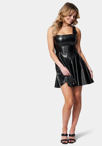 Faux Leather Corset Dress | Bebe
