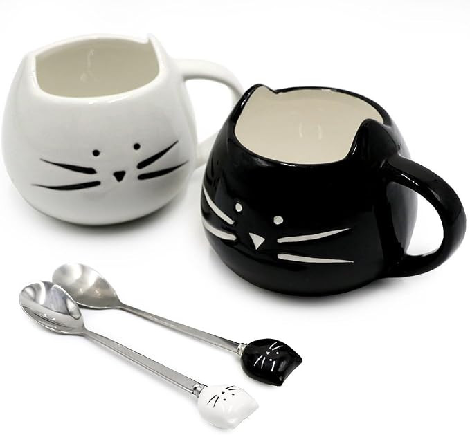 Koolkatkoo Cute Cat Mug Ceramic Coffee Mugs Set Gifts for Women Girls Cat Lovers Funny Small Cup ... | Amazon (US)