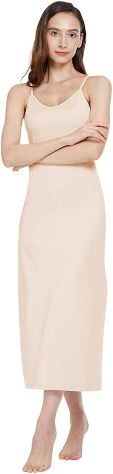 MANCYFIT Long Slips for Under Dresses Full Length Adjustable Spaghetti Strap Nightgown | Amazon (US)