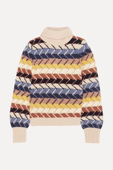 Chloé - Merino Wool And Cashmere-blend Turtleneck Sweater - Ivory | NET-A-PORTER (UK & EU)
