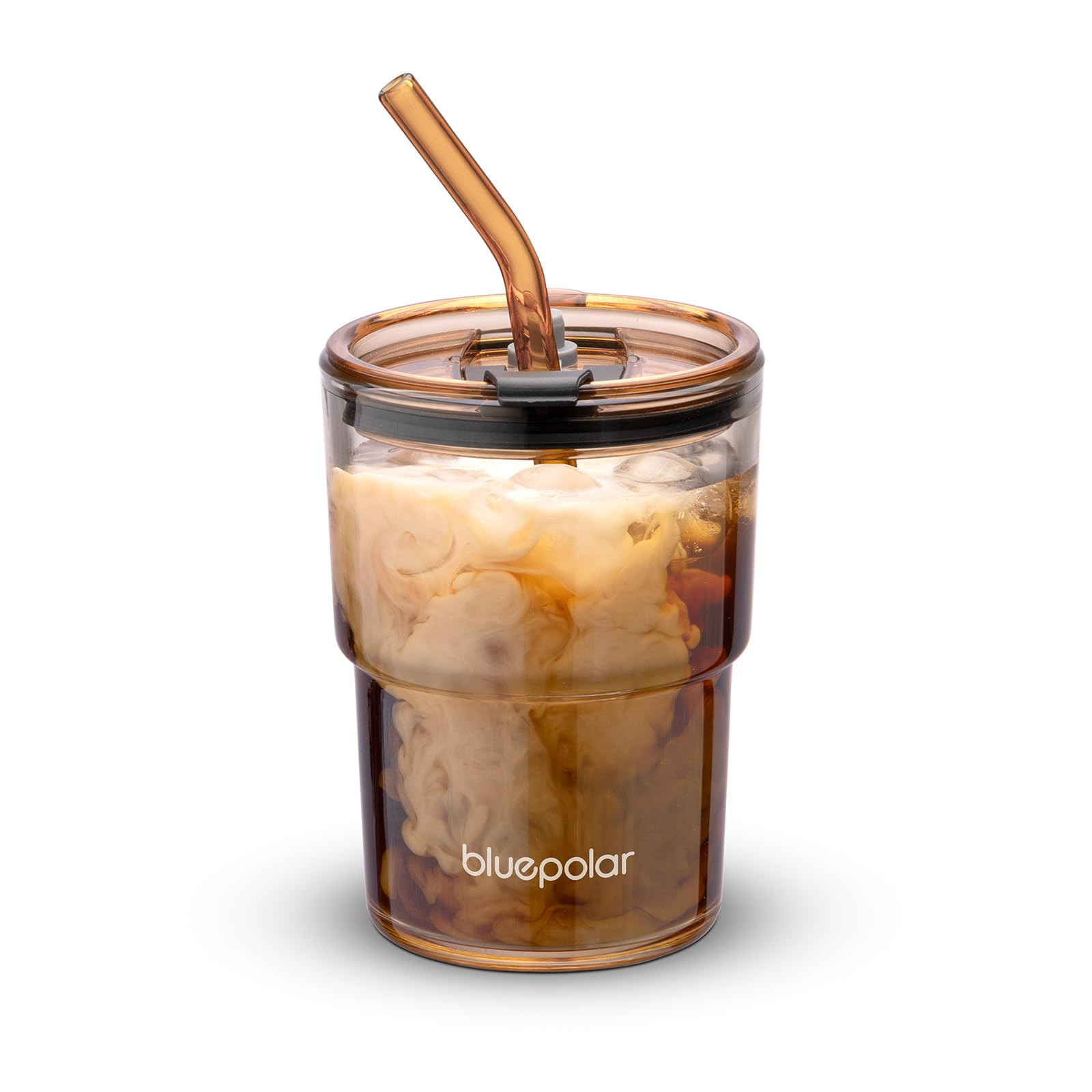 BLUEPOLAR 13oz/400ml Glass Water Tumbler with Straw and Lid Sealed Carry On Thick Wall Iced Coffe... | Amazon (US)