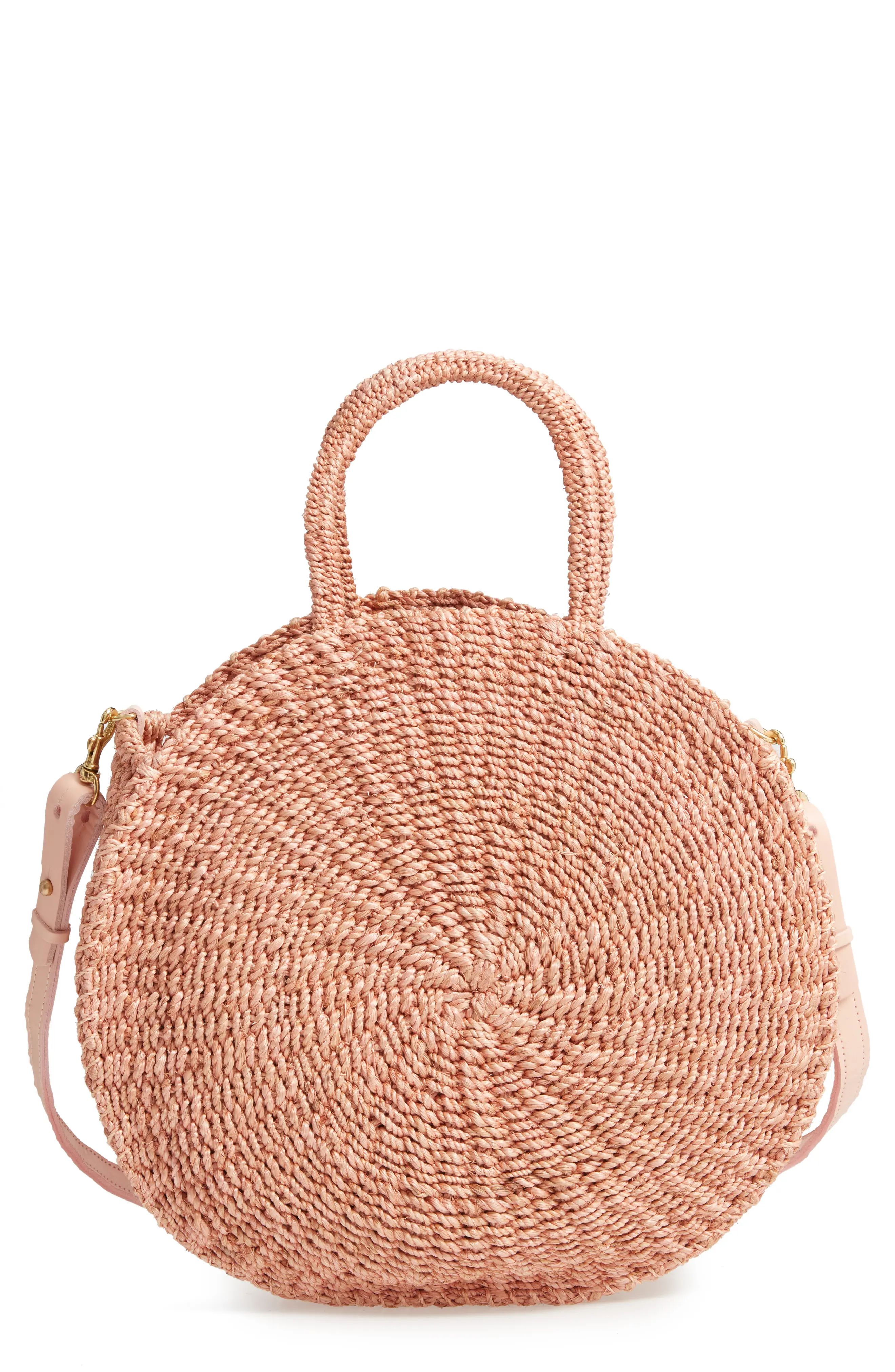 Clare V. Alice Woven Sisal Straw Bag - Pink | Nordstrom