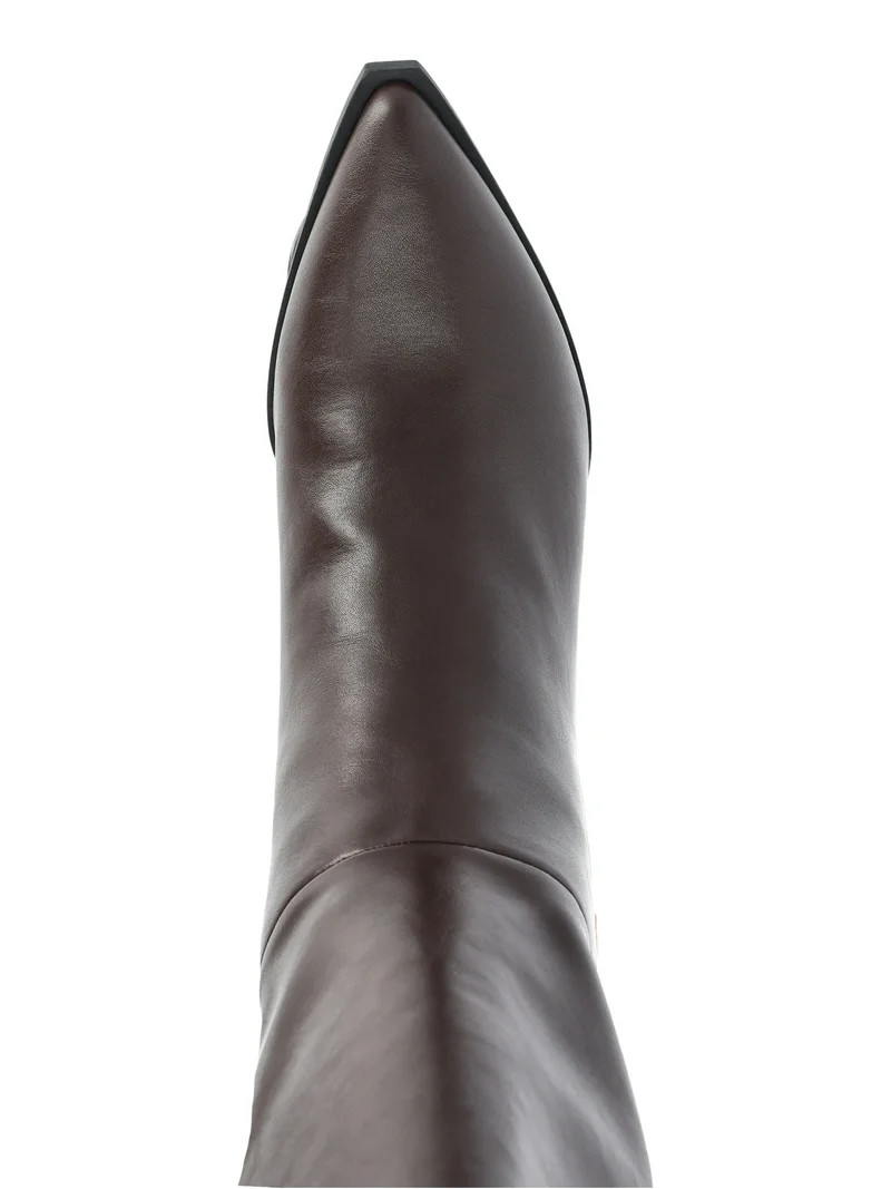 Madden NYC Women's Faux Leather Knee High Boots with Kitten Heel, Wide Calf Available | Walmart (US)