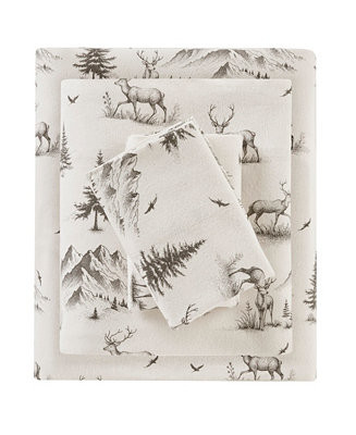 Printed Cotton Flannel 4-Pc. Sheet Set, Full | Macy's