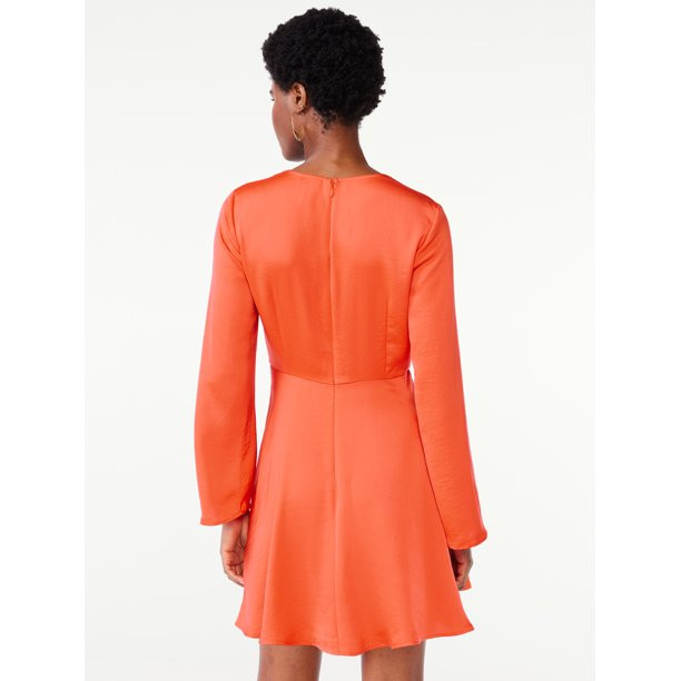 Scoop Women's Square Neck Short Dress, Sizes XS-XXL | Walmart (US)