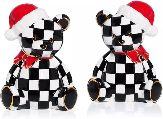 MACKENZIE-CHILDS Courtly Santa Bear Salt & Pepper Set | Amazon (US)