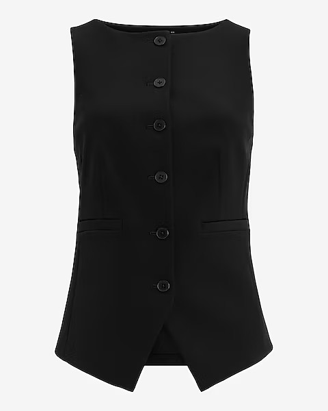 Boat Neck Cutaway Blazer Vest | Express