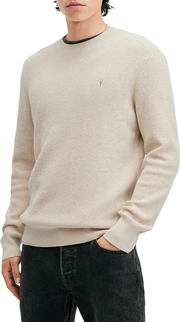 Oversize Cotton & Wool Waffle Crewneck Sweater | Nordstrom