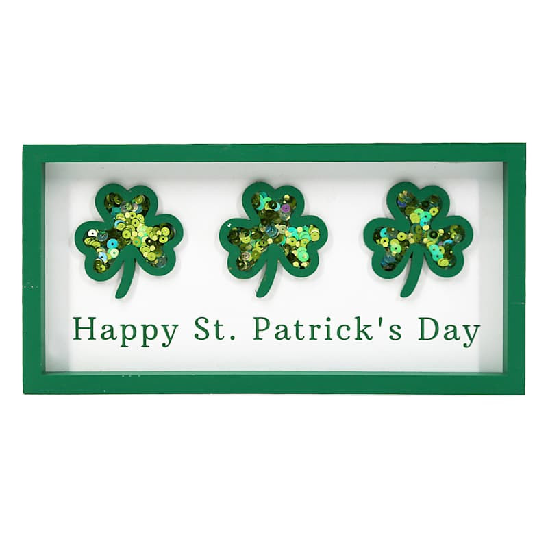 Happy St. Patrick's Day Shamrock Sign, 10" | At Home