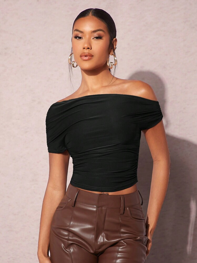 SHEIN BAE Off-Shoulder Slim Fit Women's Top | SHEIN