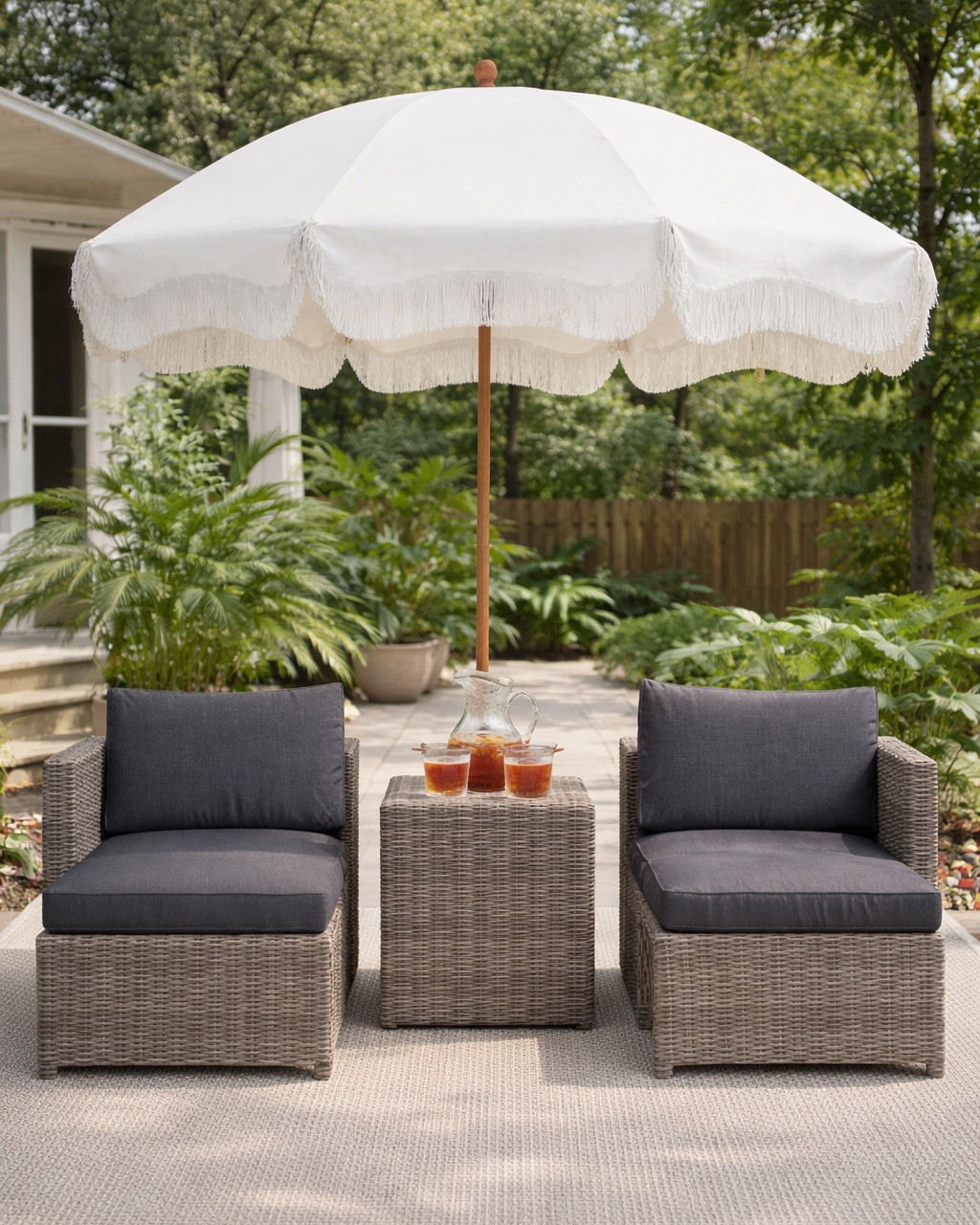 Wayfair Patio Finds. Follow @farmtotablecreations on Instagram for more 🤍

If you’re wanting that elevated, resort-style patio without the designer price tag… these pieces are SO good. I love the mix of woven texture with the deep charcoal cushions—it feels clean, timeless, and easy to style. Add in a classic umbrella and a few greenery pieces, and your outdoor space instantly feels like a cozy extension of your home. These are the kinds of finds that make your patio feel pulled together without overthinking it.

#patiofurniture #outdoorseating #outdoorliving #patiodecor #wayfairfinds

#LTKSeasonal #LTKSaleAlert #LTKHome