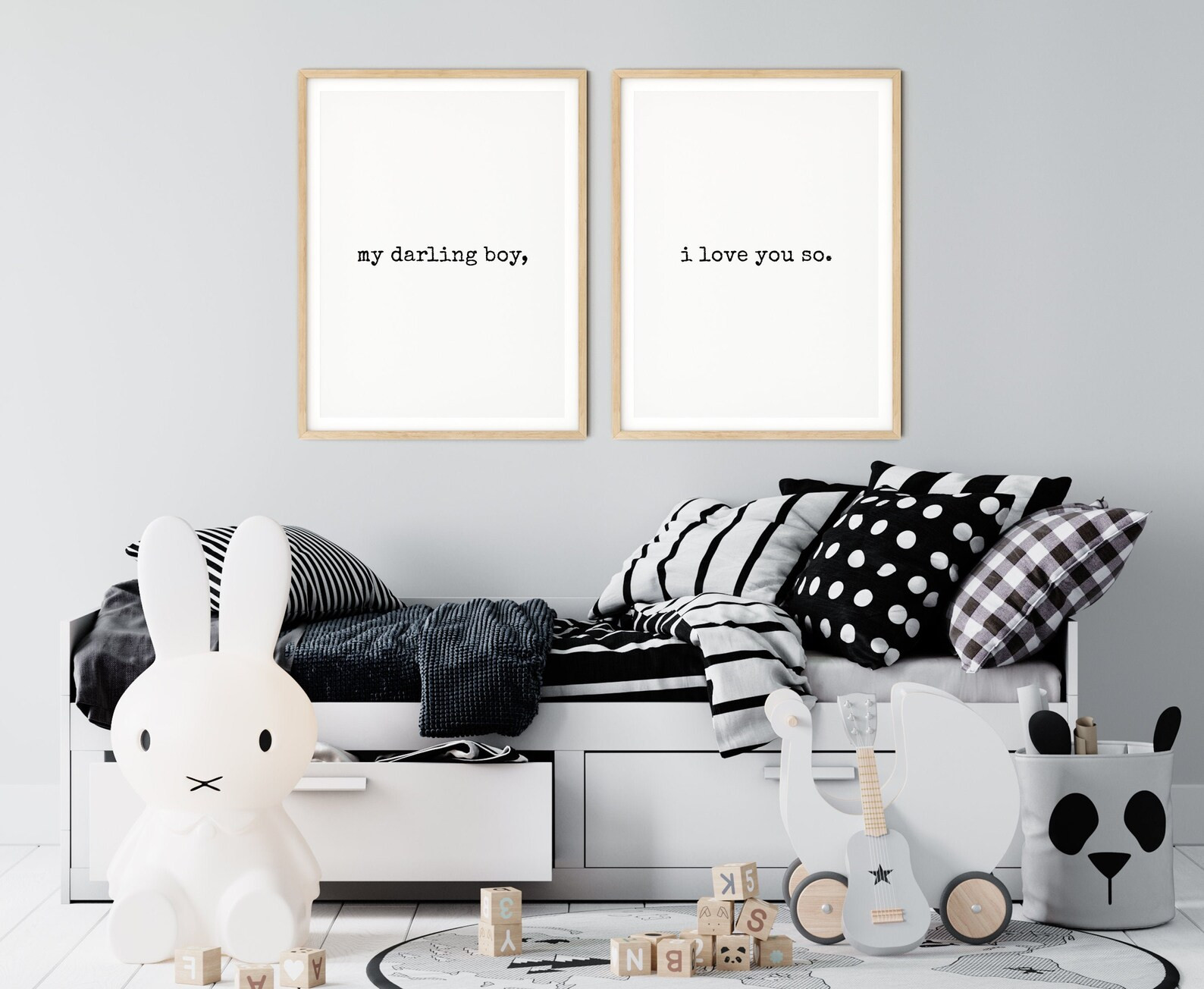 My Darling Boy I Love You So Nursery Wall Art Boys Room | Etsy | Etsy (US)