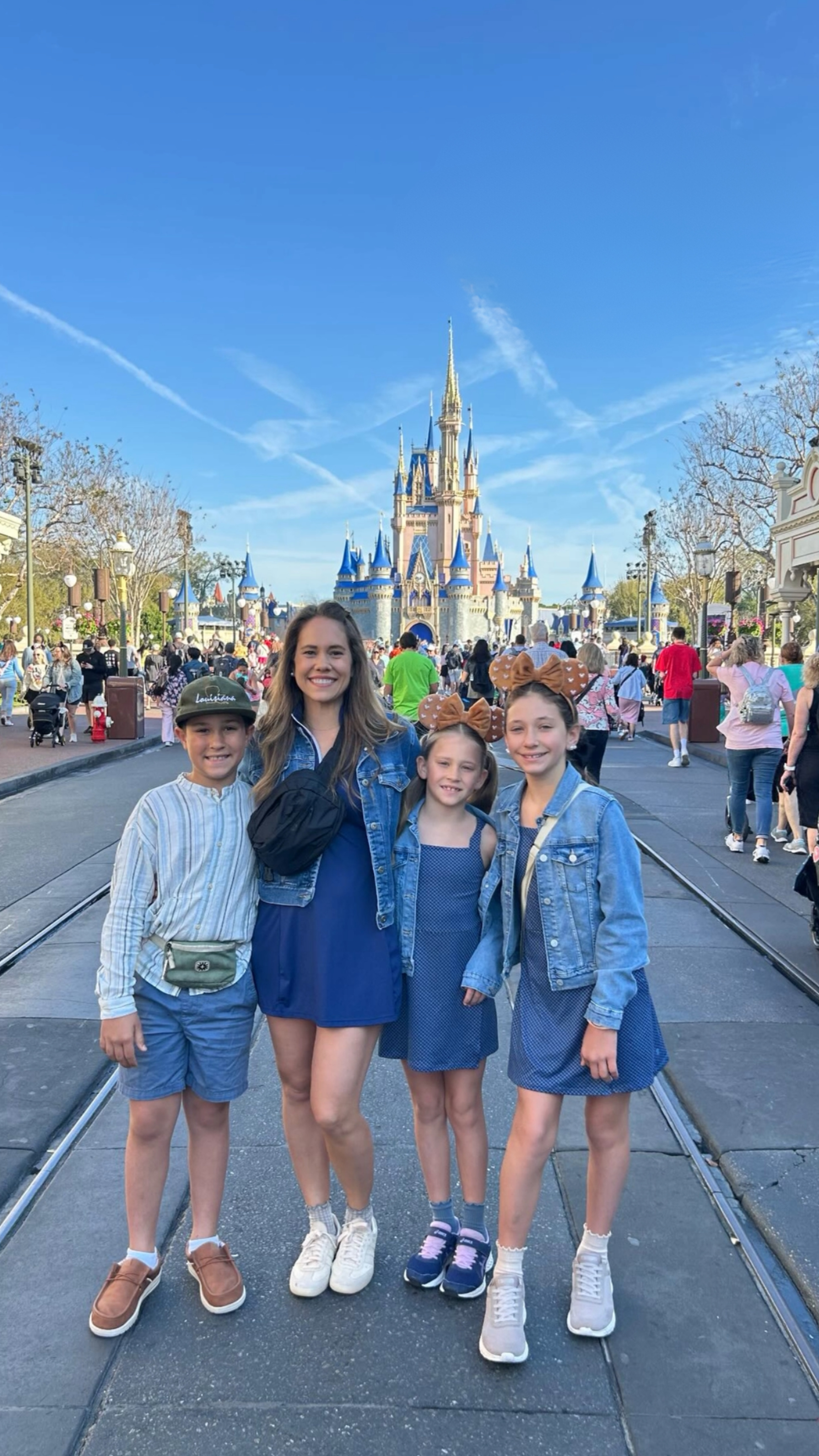 Our matching family outfits for Disney! I put him in linen and the girls in layers–it worked exceedingly well for the Florida weather. 

 #LTKTravel #LTKKids #LTKFamily