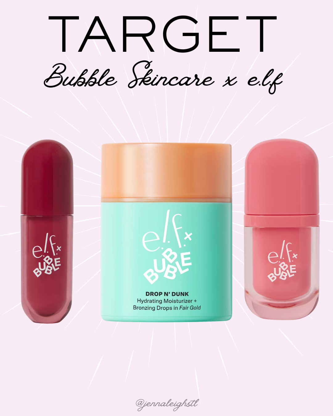New at Target! 💕 The Bubble Skincare x e.l.f. collection is here and I am loving these new finds! The Camo Slide Hydrating Blush Serum, Glow Talk Tinted Lip Serum, and Drop N’ Dunk Hydrating Moisturizer + Bronzing Drops are all so fun. Such a cute collab to try! 

 #LTKmorningroutine #LTKselfcare #LTKMidsize