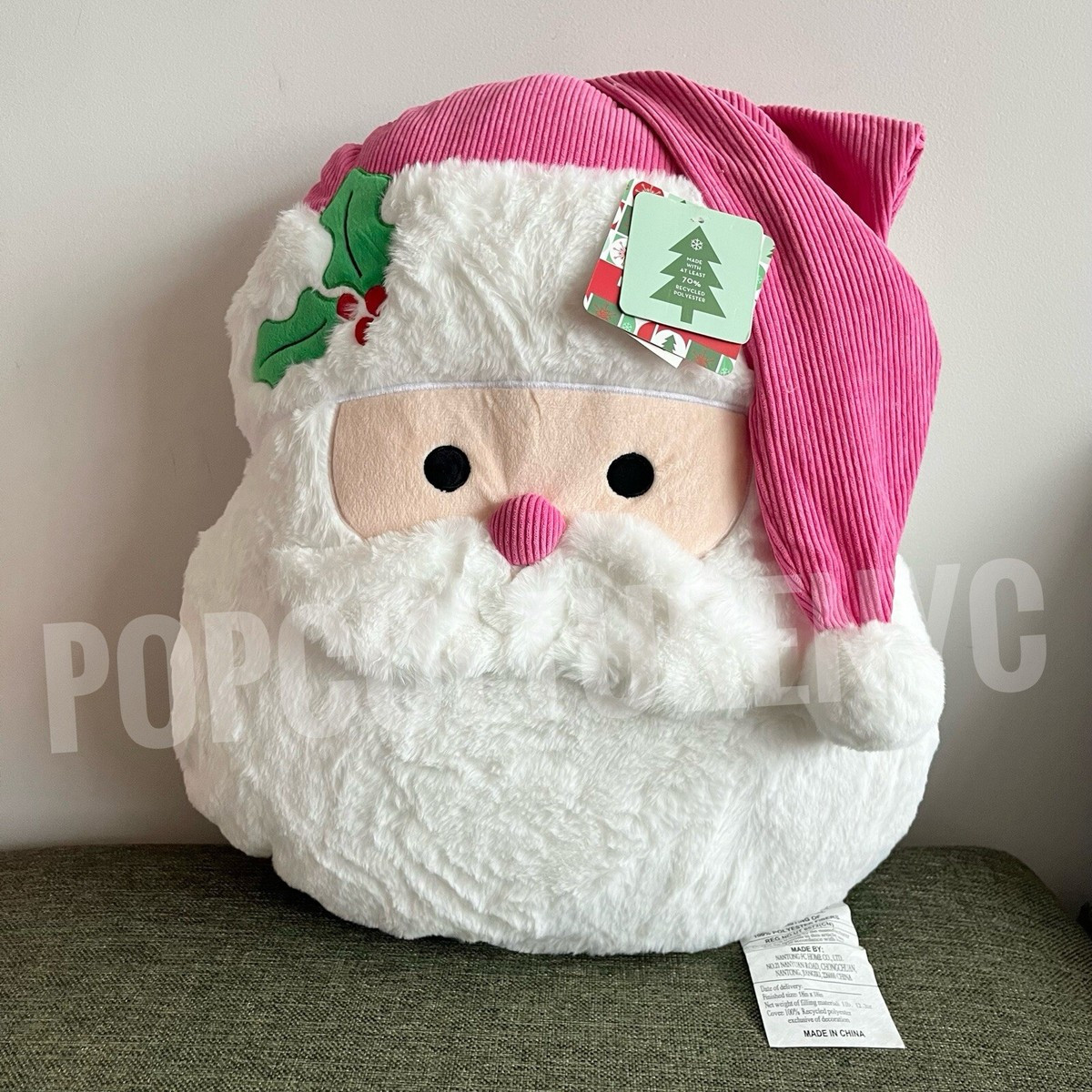 Pink Santa Clause Plushie Throw Pillow Christmas Home Decor New 20x18  | eBay | eBay US