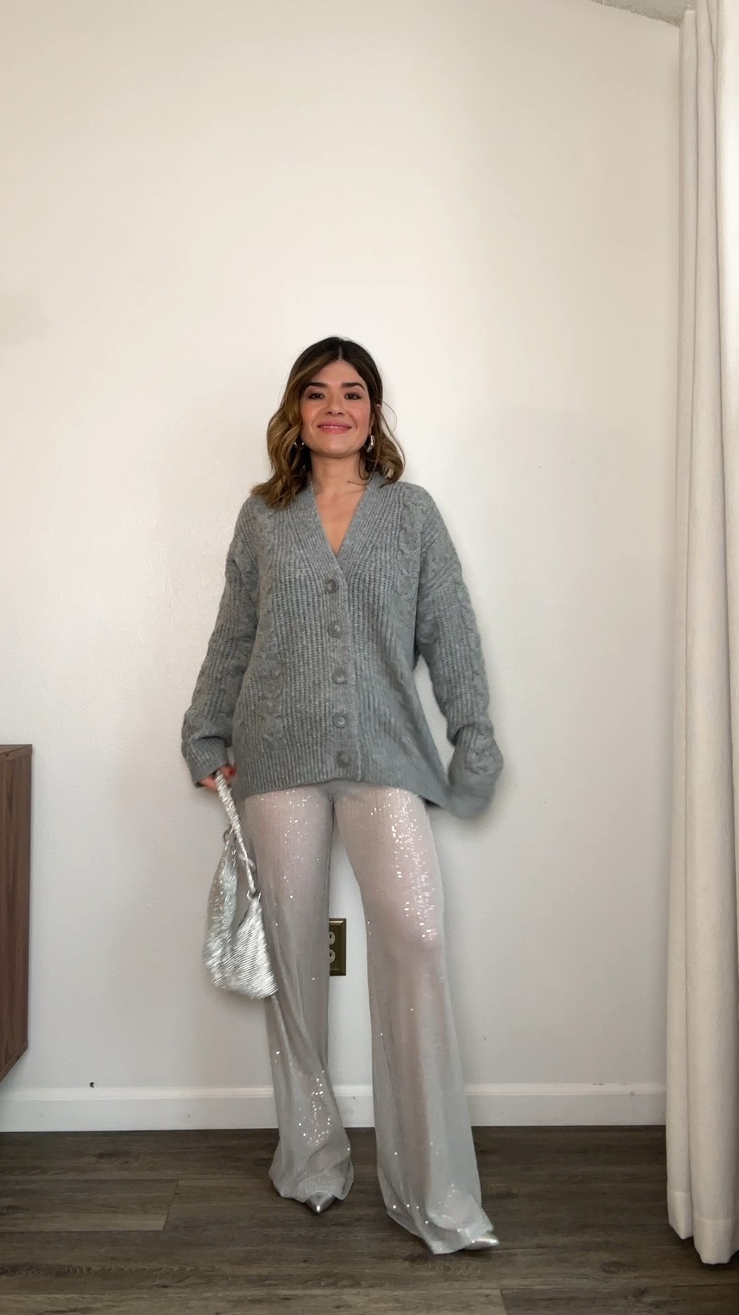 Obsessed with these sequin pants from Target! They are so chic! Pair them with this cozy knit sweater for a super comfortable yet eye catching look to ring in the new year! 
Pants size xs
Cardigan size small

#LTKHoliday #LTKFindsUnder50 #LTKWatchNow