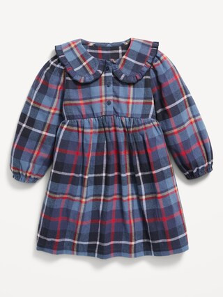 Long-Sleeve Flannel Collared Dress for Toddler Girls | Old Navy (US)