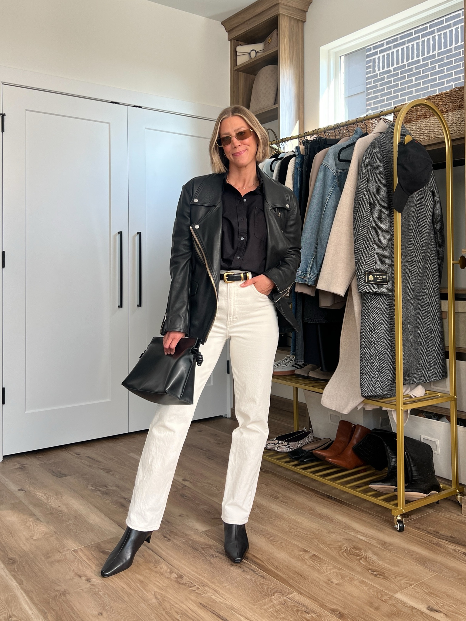 Wearing 26/regular jeans, 6 button-up shirt, small leather jacket, small belt, boots tts 

#LTKFindsUnder50 #LTKFindsUnder100 #LTKSaleAlert