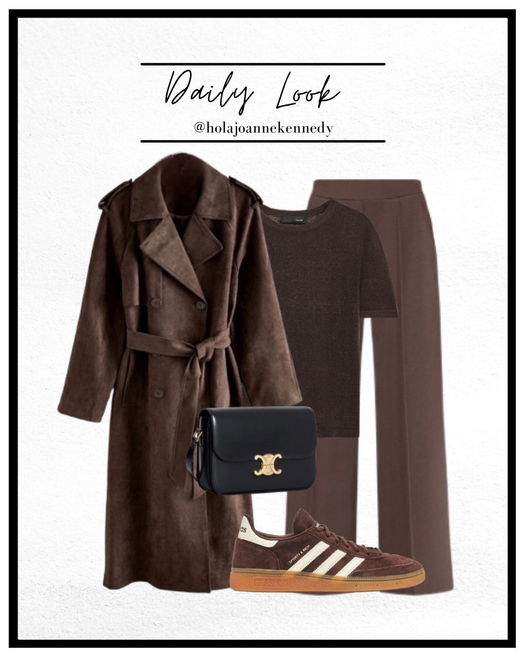 autumn outfit inspo, spooky season fashion, chocolate brown outfit, suede trench coat, adidas sporty and rich, halloween fashion edit, british humour caption, tonal fall dressing, workwear outfit inspo, gothic chic style, saint + Sofia trousers, brown trench coat 

#LTKautumn #LTKuk #LTKstyletip