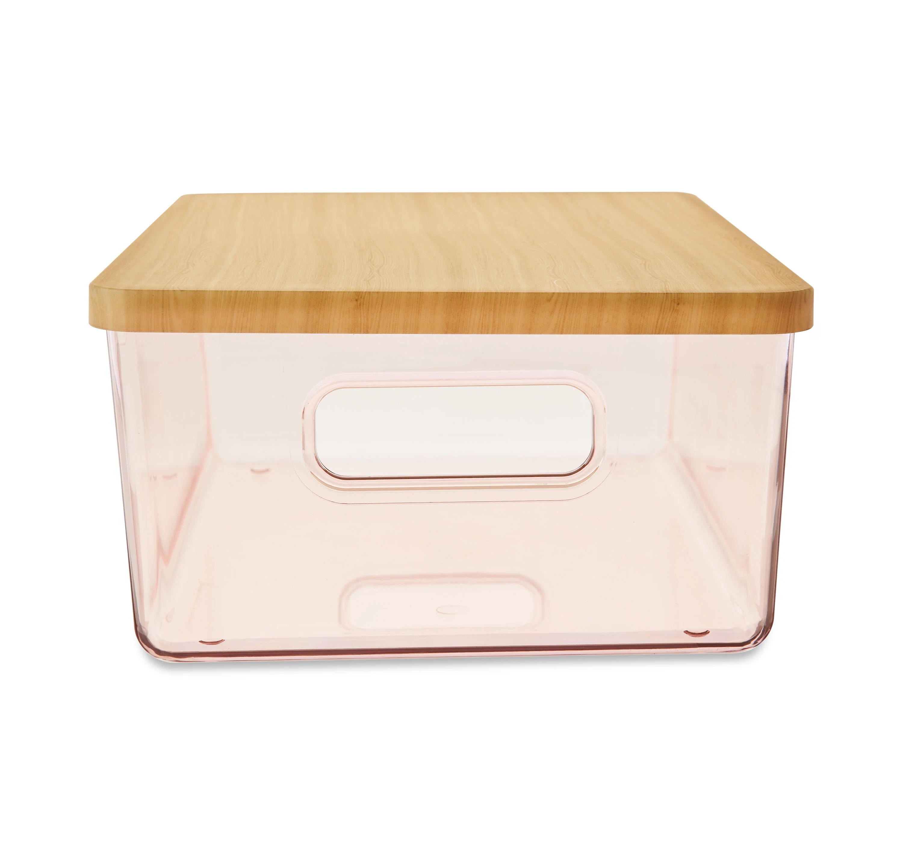 Pen+Gear Organizational Storage Box with Woodgrain Pattern Lid, Blush Pink | Walmart (US)
