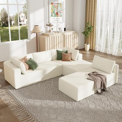 CENGHU Modern Large Modular Sectional Sofa, Sectional Couches for Living Room, Bedroom, Salon, 3 Piece Free Combination, Sectional Couches, Beige | Target