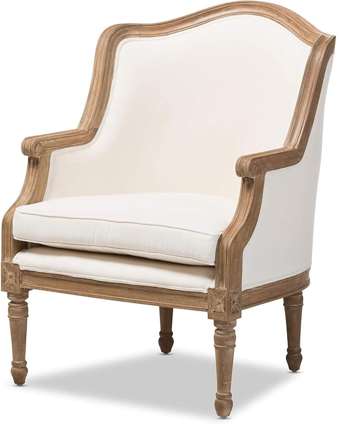 Rococo Romance Traditional French Accent Chair Elegant Wood Oak Frame Vintage Design Fully Assemb... | Amazon (US)