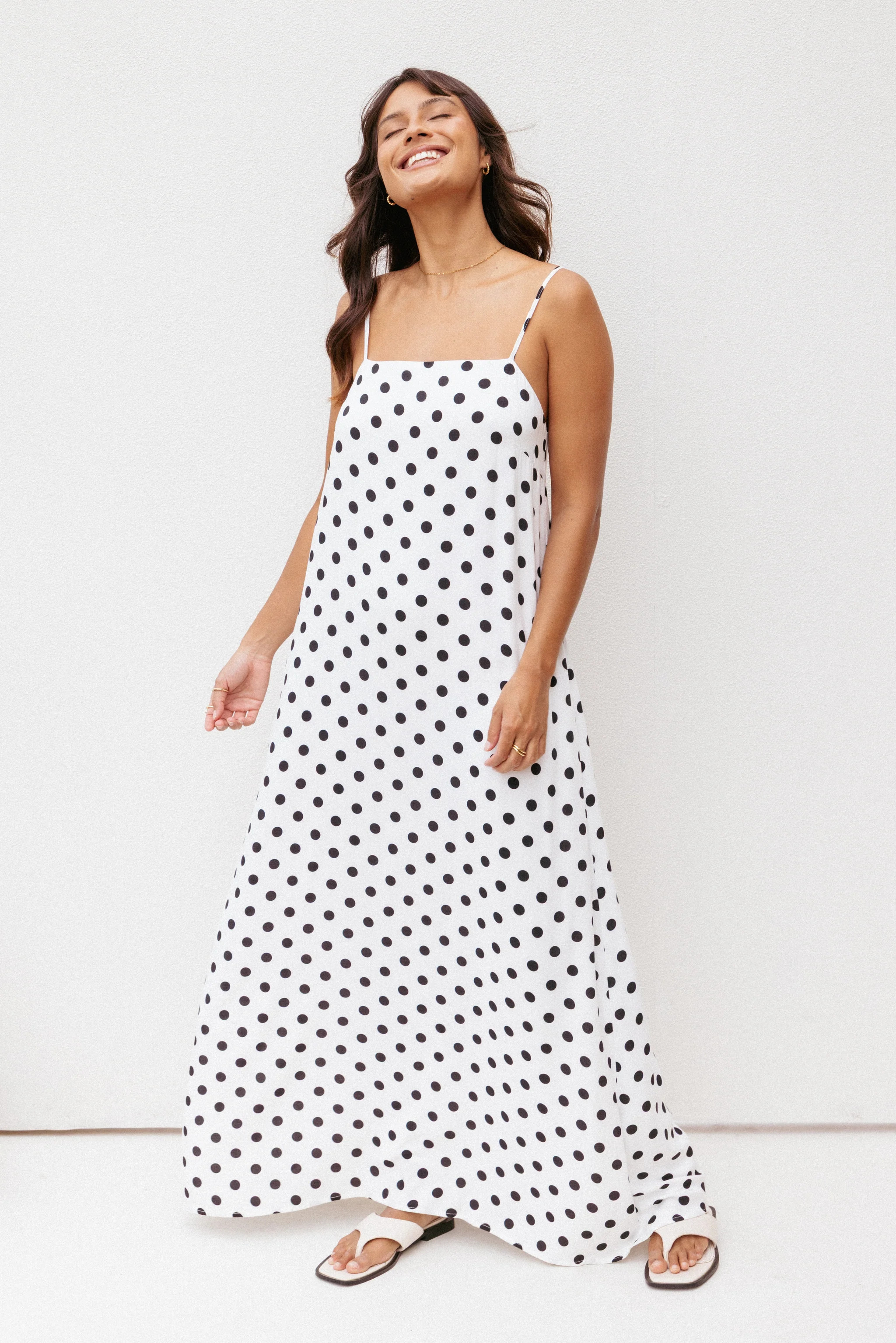 Virgo Maxi Dress - White Polka Dot | Petal & Pup (US)